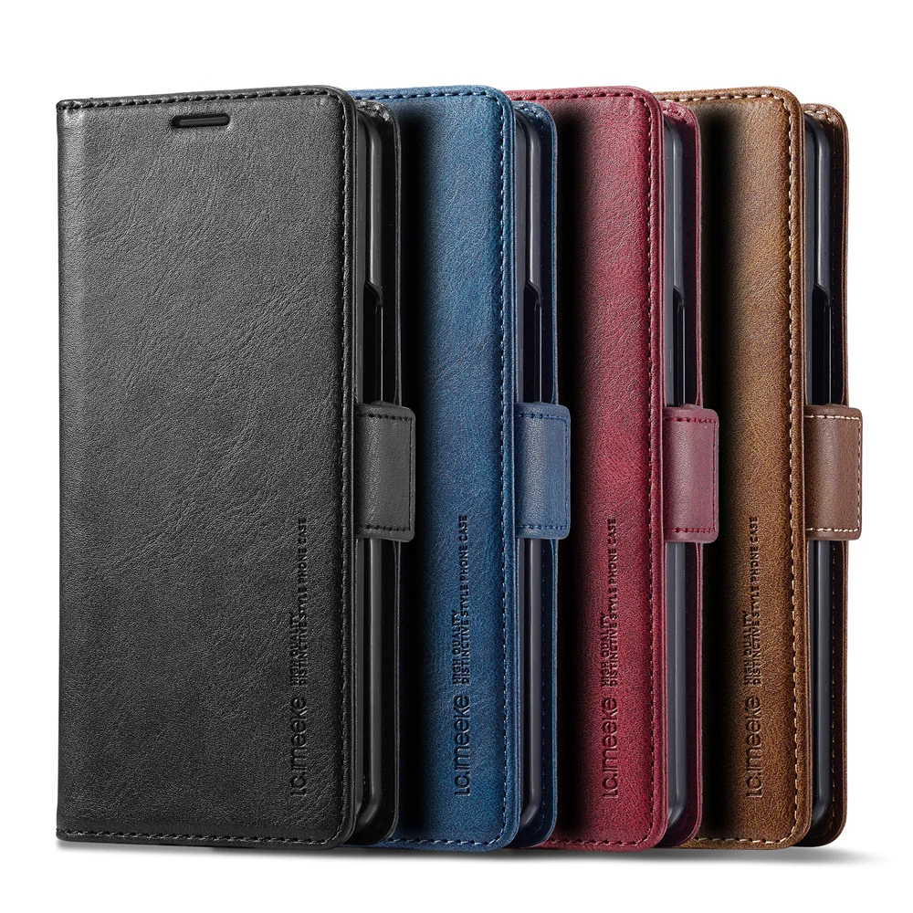 Leather Wallet Card Holder Phone Cover - กระเป๋าสตางค์หนังสําหรับ Samsung Galaxy Z พับ 7