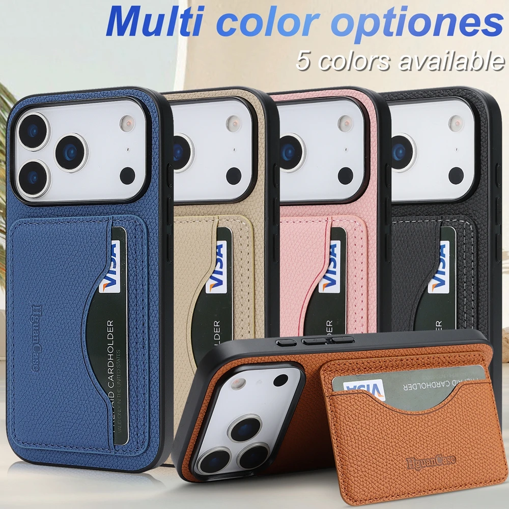 เคสหนังแบบกระเป๋าใส่บัตร มีขาต - Leather Wallet Card Holder Phone Cover บทวิจารณ์และราคา