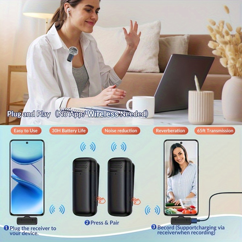 ไมโครโฟนแบบหนีบเสื้อไร้สาย พร้ - Phone Cases บทวิจารณ์และราคา